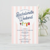 Invitation Bachelorette Party Itinerary Bach Weekend Retro (Debout devant)