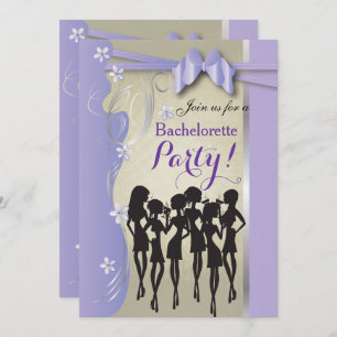 Invitation Bachelorette Party - Lavender Purple and Silver