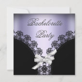 Invitation Bachelorette Party Lilac pourpre noir dentelle (Devant)