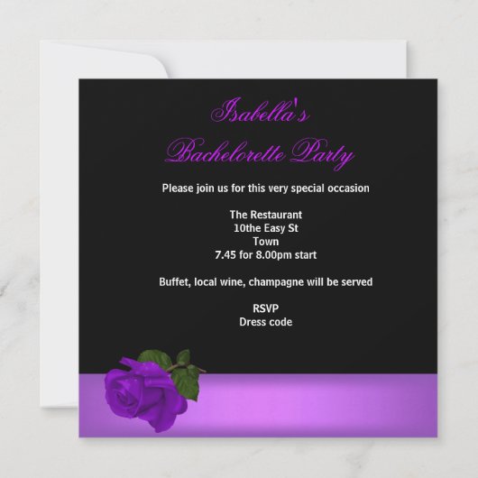 Invitation Bachelorette Party Masque violet Leopard Heel Cors (Dos)