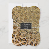 Invitation Bachelorette Party Natural Gold Leopard Motif (Devant)