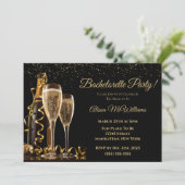 Invitation Bachelorette Party-Noir et Or (Debout devant)