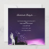Invitation Bachelorette Party Noir violet blanc Argent (Dos)
