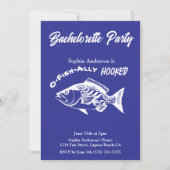 Invitation Bachelorette Party "O-fish-ally Hooked" Bleu (Devant)