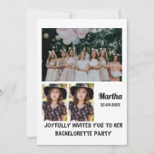 Invitation Bachelorette Party personnalisé 3 Photo Collage (Devant)