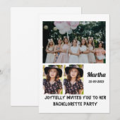 Invitation Bachelorette Party personnalisé 3 Photo Collage (Devant / Derrière)