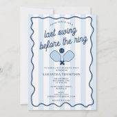Invitation Bachelorette Party Pickleball Bach Retro Stripes (Devant)