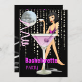 Invitation Bachelorette Party Pink Martini (Devant / Derrière)