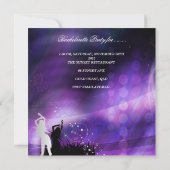 Invitation Bachelorette Party Purple Champagne Danse (Dos)