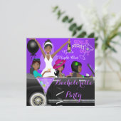 Invitation Bachelorette Party Purple Fun Limo Car Cocktails (Debout devant)