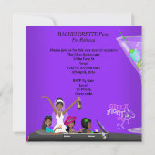Invitation Bachelorette Party Purple Fun Limo Car Cocktails (Dos)