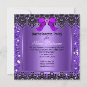Invitation Bachelorette Party Purple High Heure Champagne (Dos)