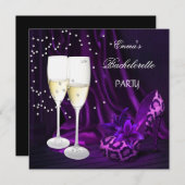 Invitation Bachelorette Party Purple Leopard Black Chaussures (Devant / Derrière)