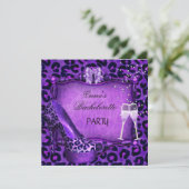 Invitation Bachelorette Party Purple Leopard Black Chaussures (Debout devant)