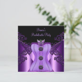 Invitation Bachelorette Party Purple Lilac Corset Papillon (Debout devant)