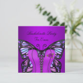Invitation Bachelorette Party Purple Lilac Corset Papillon (Debout devant)