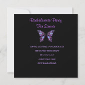 Invitation Bachelorette Party Purple Lilac Corset Papillon (Dos)