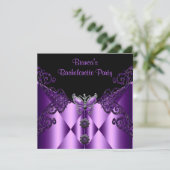 Invitation Bachelorette Party Purple Lilac Papillon Bijou (Debout devant)