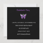 Invitation Bachelorette Party Purple Lilac Papillon Bijou (Dos)