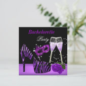 Invitation Bachelorette Party Purple Masque Chaussures Champa (Debout devant)