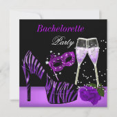 Invitation Bachelorette Party Purple Masque Chaussures Champa (Devant)