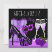 Invitation Bachelorette Party Purple Masque Chaussures Corset (Devant)