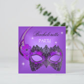 Invitation Bachelorette Party Purple Masque noir (Debout devant)