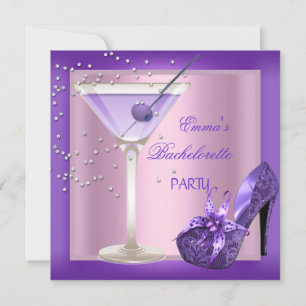 Invitation Bachelorette Party Purple Rose Chaussures 2
