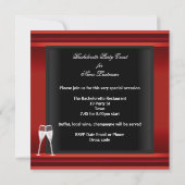 Invitation Bachelorette Party Red Corset Black Champagne (Dos)
