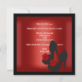 Invitation Bachelorette Party Red Corset Black Chaussure de v (Dos)
