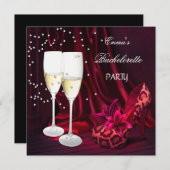 Invitation Bachelorette Party Red Leopard Black Chaussures (Devant / Derrière)