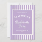 Invitation Bachelorette Party Retro Modern LightPurple Classy (Devant)