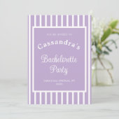 Invitation Bachelorette Party Retro Modern LightPurple Classy (Debout devant)