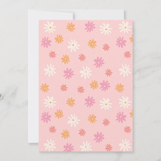 Invitation Bachelorette Party Retro Rose Daisy Drunin dans l' (Dos)