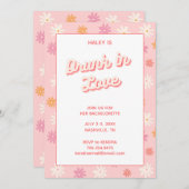 Invitation Bachelorette Party Retro Rose Daisy Drunin dans l' (Devant / Derrière)