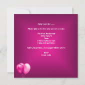 Invitation Bachelorette Party rose Fille Ballons Cocktail (Dos)