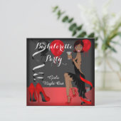 Invitation Bachelorette Party Rouge Noir Chaussure Haut talon (Debout devant)