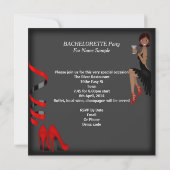 Invitation Bachelorette Party Rouge Noir Chaussure Haut talon (Dos)