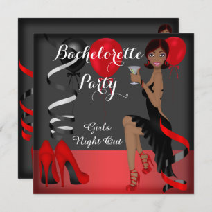 Invitation Bachelorette Party Rouge Noir Chaussure Haut talon