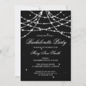 Invitation Bachelorette Party Sparkling String noir (Devant)