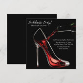 Invitation Bachelorette Party-Stiletto avec vin (Devant / Derrière)