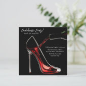 Invitation Bachelorette Party-Stiletto avec vin (Debout devant)
