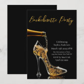 Invitation Bachelorette Party-Stiletto et Bubbly (Devant / Derrière)