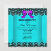 Invitation Bachelorette Party Turquoise violet haute hauteur  (Dos)