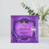 Invitation Bachelorette Party violet léopard noir Chaussures (Debout devant)
