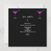 Invitation Bachelorette Party violet rose noir Martini 2 (Dos)
