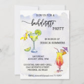 Invitation Bachelorette Party Watercolor Cocktail (Devant)