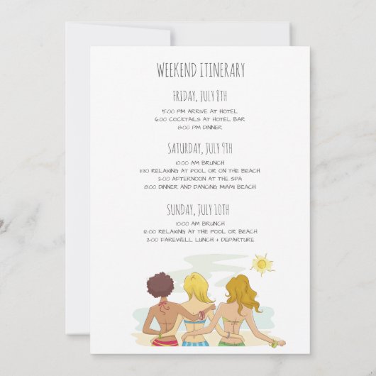 Invitation Bachelorette Party Week-end Getaway (Dos)