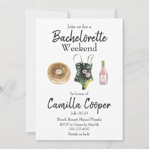 Invitation Bachelorette Party Week-end Getaway Itinéraire