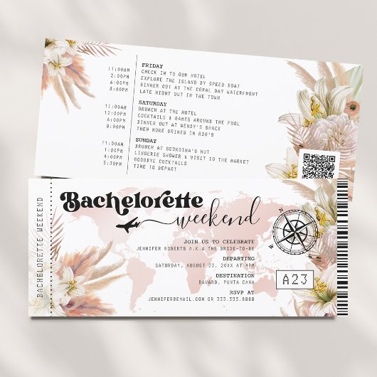 Invitation Bachelorette Party Weekend Boarding Pass